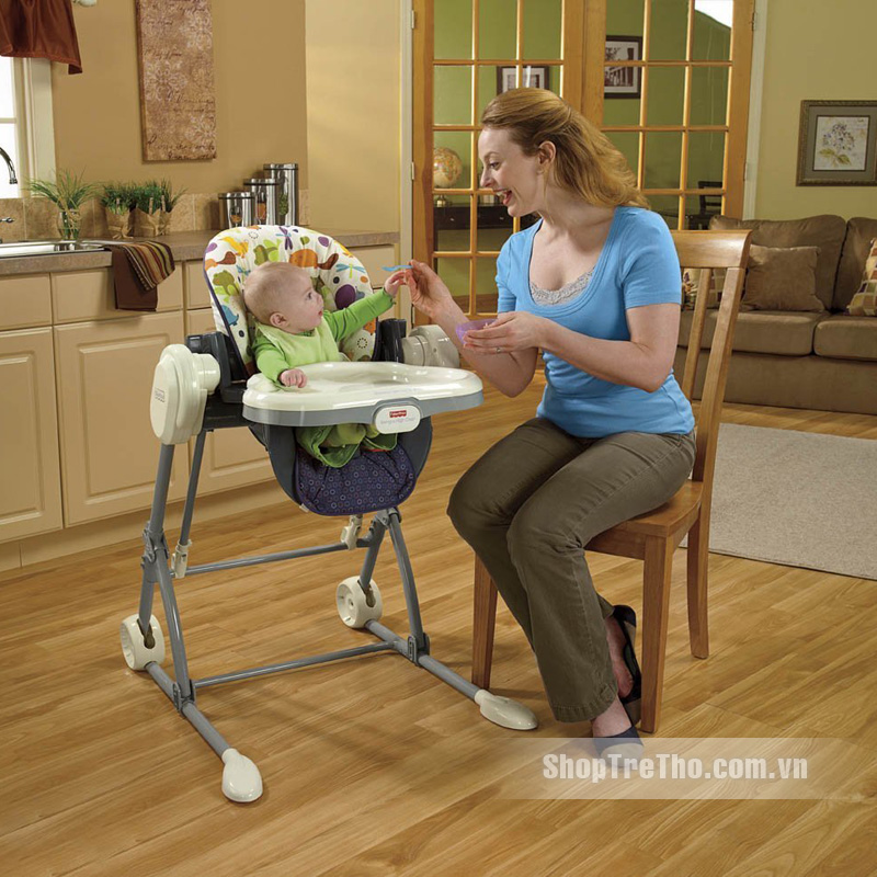 ghế ăn kết hợp xích đu fisher price