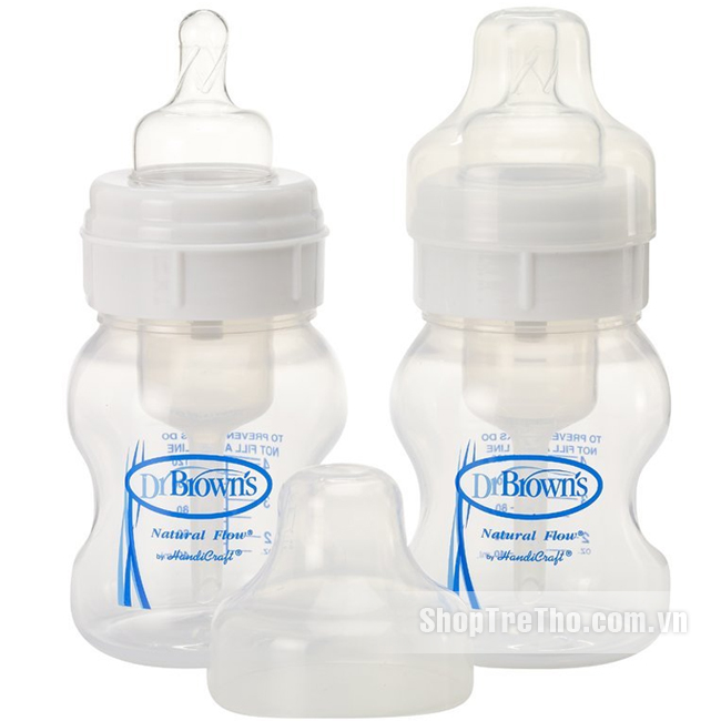 Bình sữa DrBrown's cổ rộng 120ml (nhựa PP)