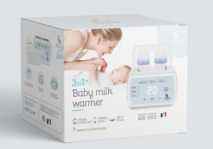 Máy hâm sữa tiệt trùng hai bình Moaz Bebe MB-003
