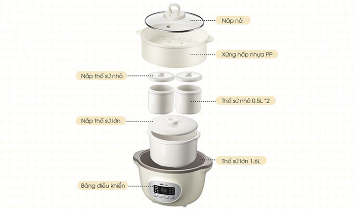 Noi nau cham Bear SUBE002 1.6L (kem long hap)