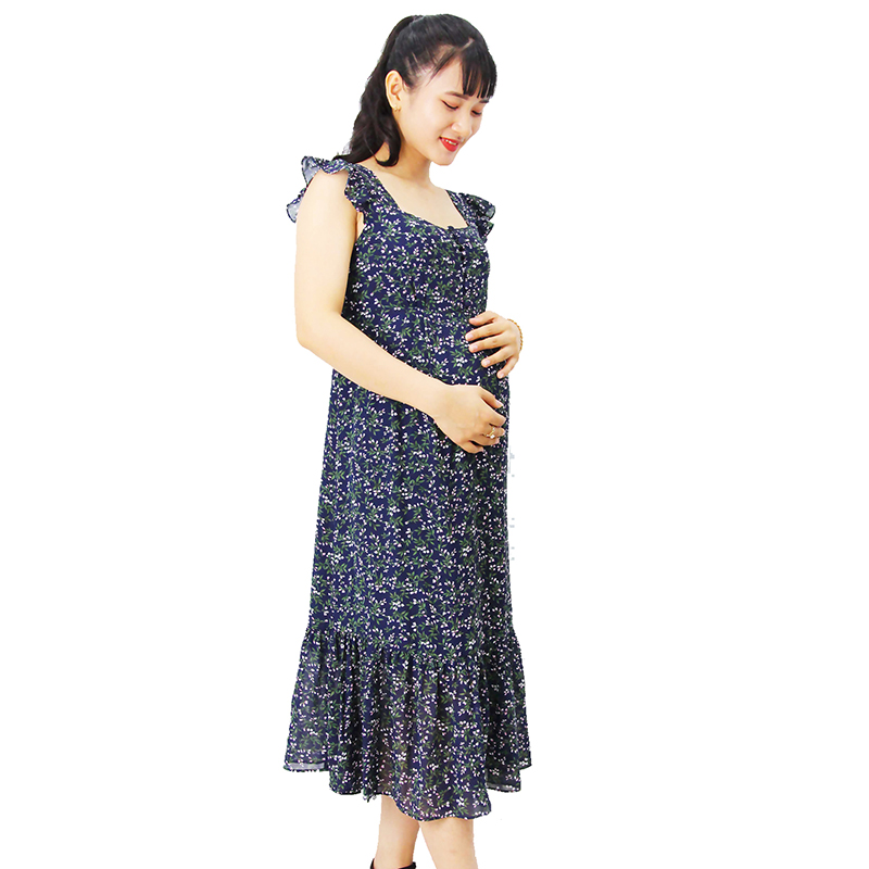 Đầm bầu tay cánh tiên xanh Emum