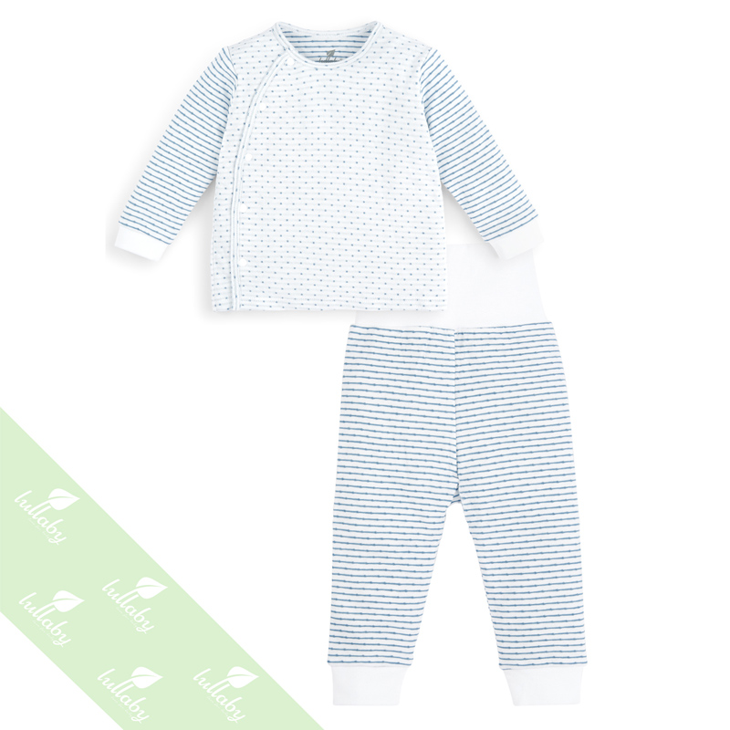 Bộ cài lệch dài tay màu xanh Lullaby NH23-19