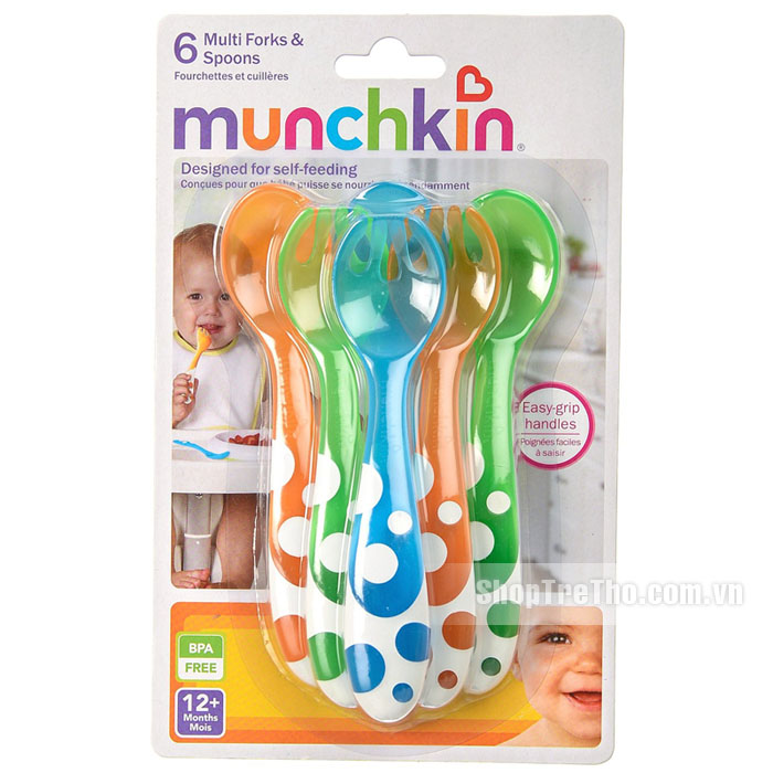 Bộ thìa dĩa Munchkin gồm 6 chiếc Multi Fork & Spoons Set 