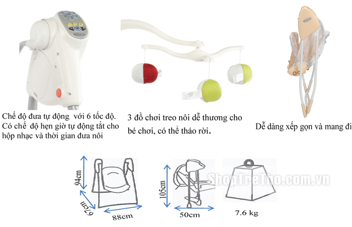 Nôi đưa em bé Lovin Hug Graco cao cấp