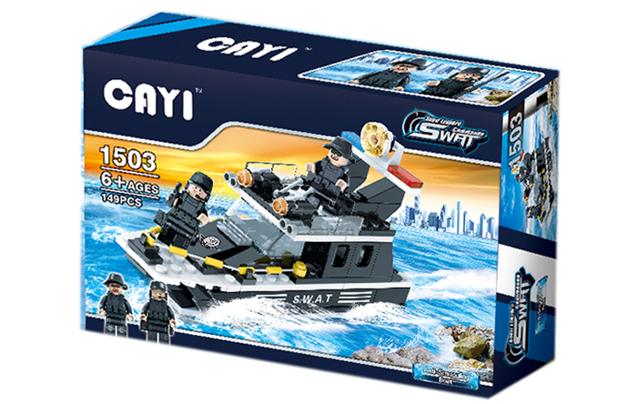Bộ đồ chơi xếp hình CAYI 1503 - Tàu cảnh sát