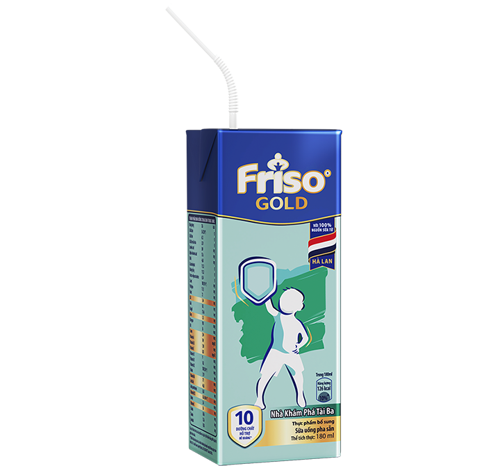 Sữa bột pha sẵn Friso Gold vani 180ml (lốc)