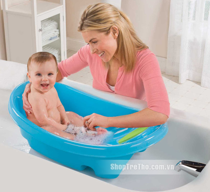 Chậu tắm có lưới Summer màu xanh