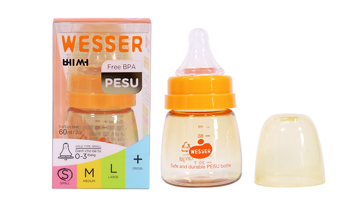Bình sữa Wesser PESU (cổ hẹp) 60ml