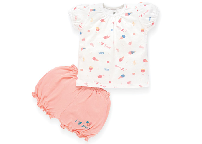 Bộ bé gái chữ A cánh tiên Lullaby NH627P (trắng in kem)