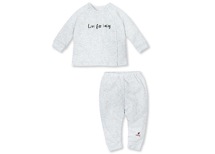 Bộ cài lệch dài, bo tay Lullaby NH699P (ghi melange)
