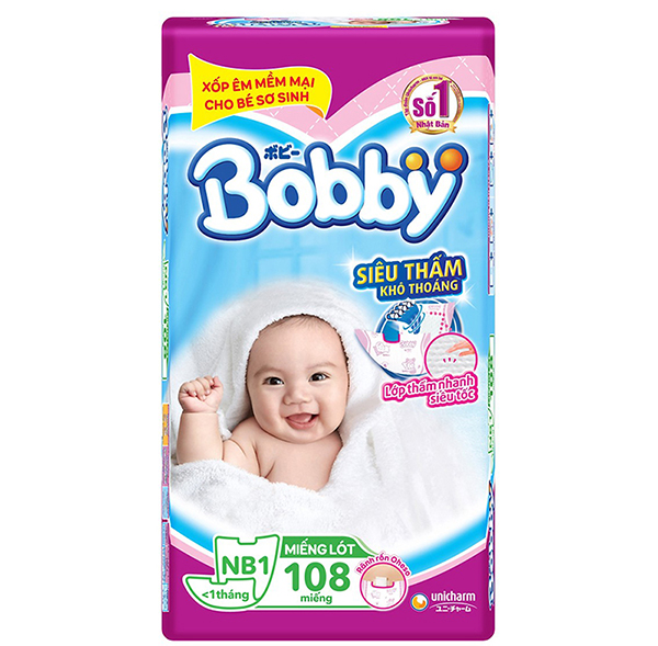 Miếng lót sơ sinh Bobby Newborn 1 (108 miếng)