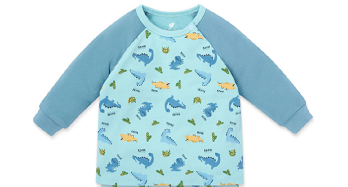 Áo bé trai dài tay raglan Lullaby NH108B (xanh in)