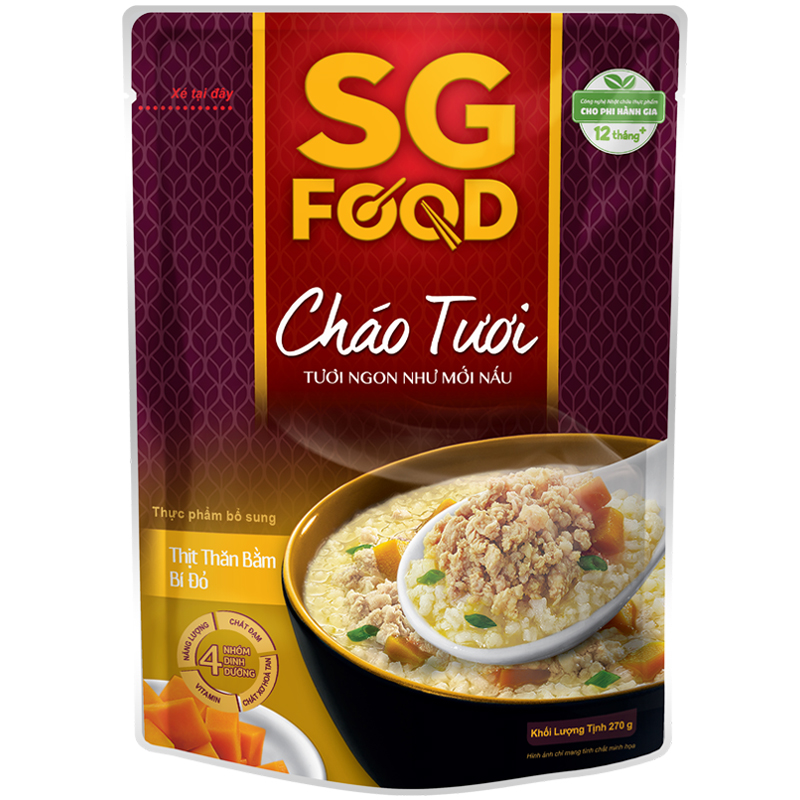 Cháo tươi SG Soup-Thịt bằm bí đỏ 270g