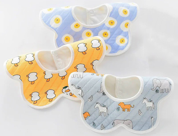 Sét 3 yếm nỉ cổ tròn in hình cho bé (nhiều màu)