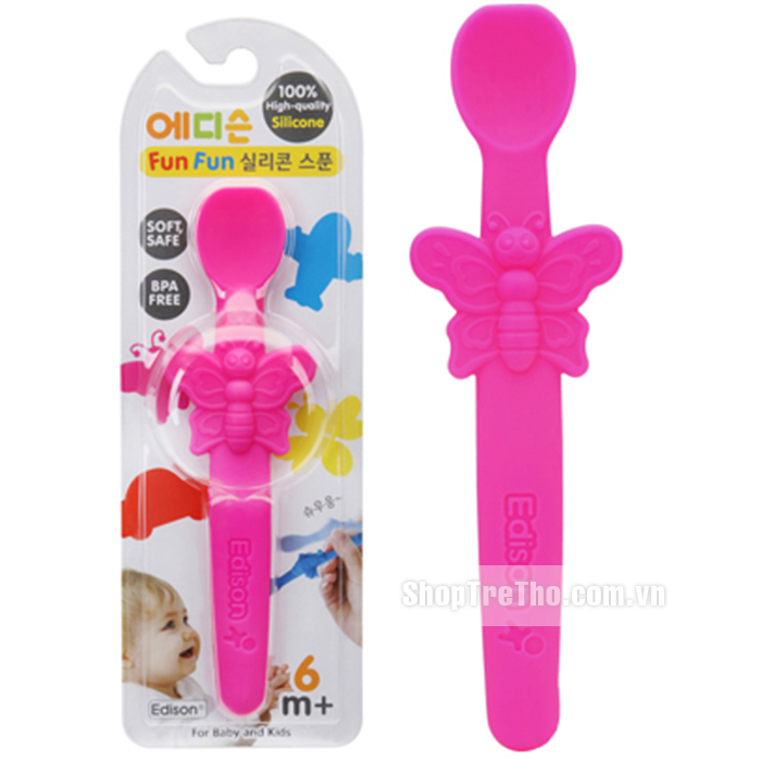 Thìa (muỗng) ăn dặm silicone Edison EC304083BH hình con bướm