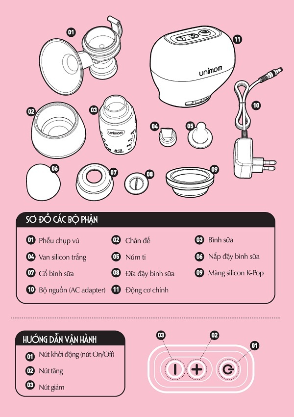 Máy hút sữa điện Unimom Kpop -Eco UM871104