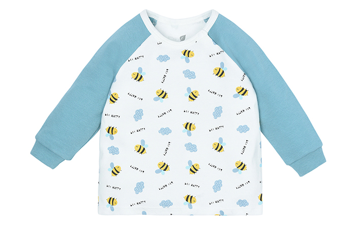 Áo dài tay Raglan bé trai Lullaby NH673P - trắng xanh