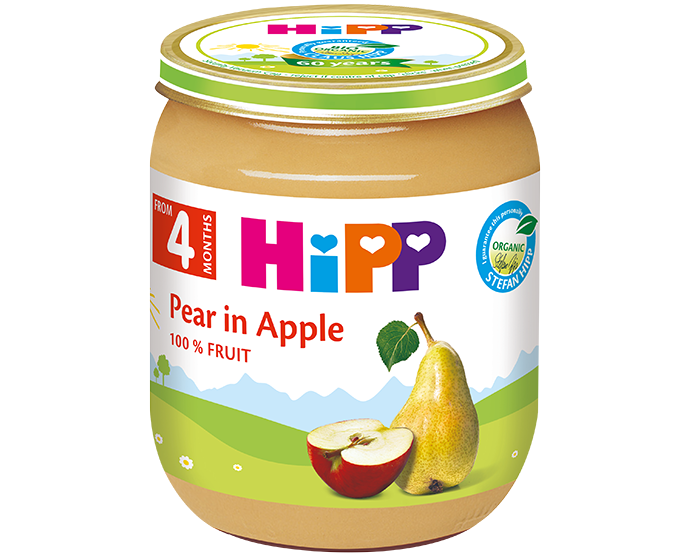 Dinh dưỡng đóng lọ HiPP Lê, Táo (125g)