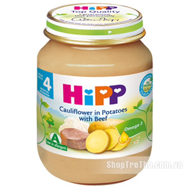 Dinh dưỡng đóng lọ HiPP thịt bò khoai tây hoa lơ 125g
