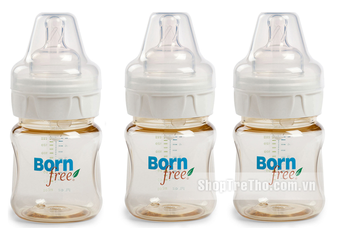 Bộ 3 bình sữa Born Free nhựa PES 150ml BPA free