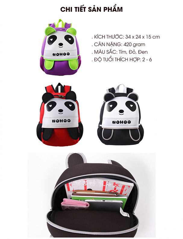 Ba lô gấu panda Nohoo NH013