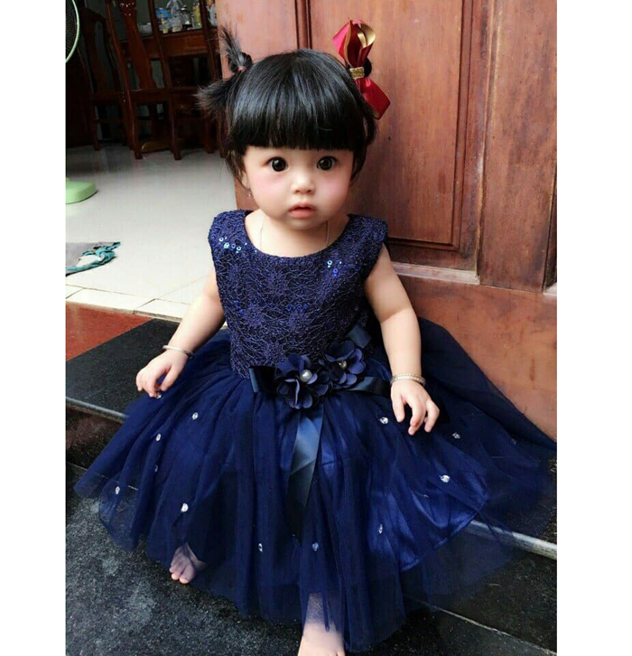 Váy đầm công chúa kim sa xanh (1-6T)