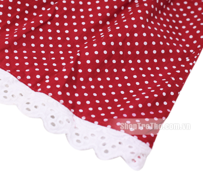 Váy chấm bi đỏ viền ren QAH-1245