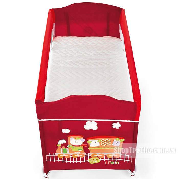 Nôi ngủ du lịch Brevi Dolce Nanna Plus cho bé màu đỏ