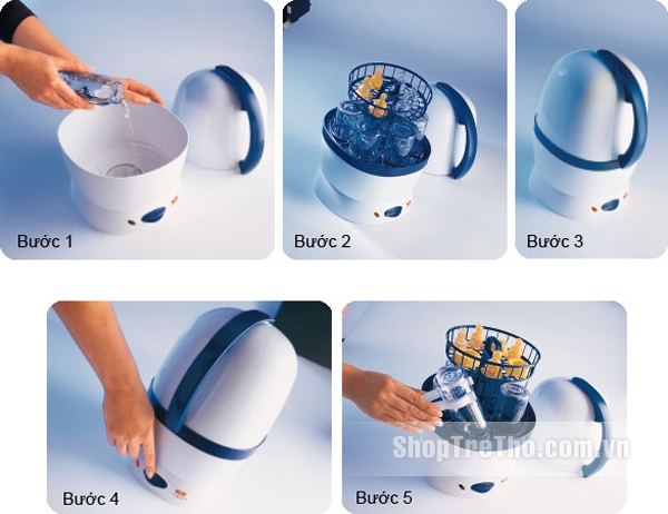 Máy tiệt trùng bình sữa Nuk 2 trong 1 tiện lợi