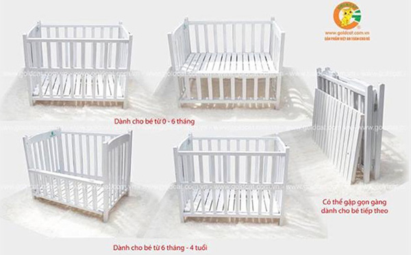 Cũi quế Goldcat sơn trắng