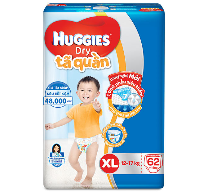 Bỉm quần Huggies Dry XL62