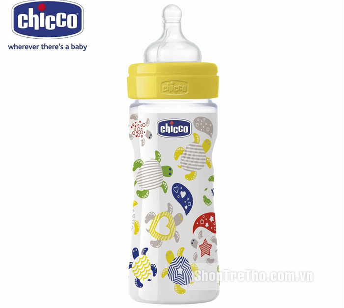 Bình sữa an toàn Wellbeing Chicco 250ml núm silicone