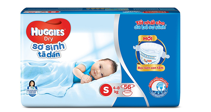 Bỉm - Tã dán sơ sinh Huggies S56