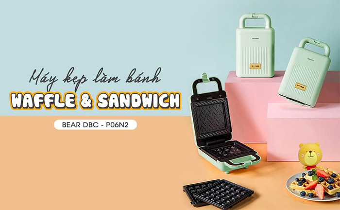 May kep nuong banh 2 in 1 Bear DBC-P06N2