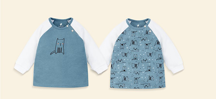 Áo Lullaby tay dài Raglan NH16-19 (xanh)