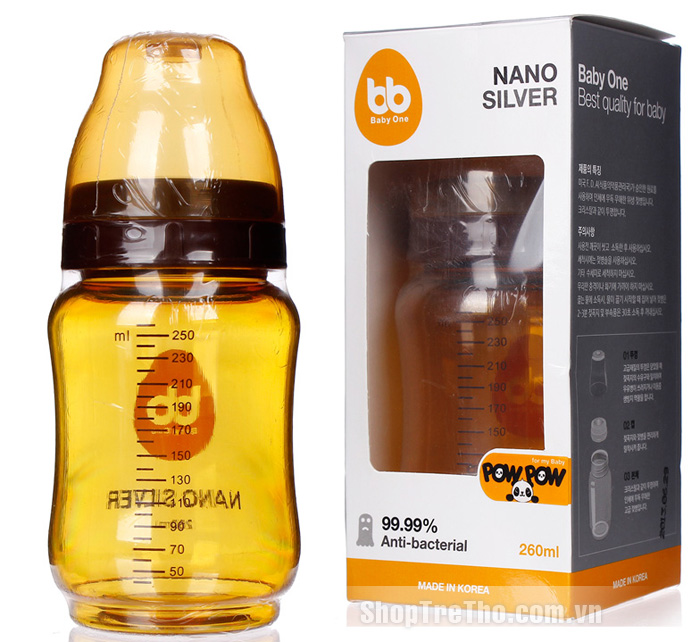 Bình sữa Nano Silver 260ml (không núm ty)
