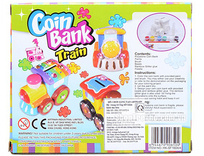 Đất nặn trang trí tiết kiệm hình tàu hỏa 