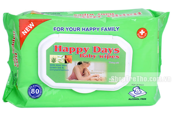 Giấy ướt Happy Days 80 tờ