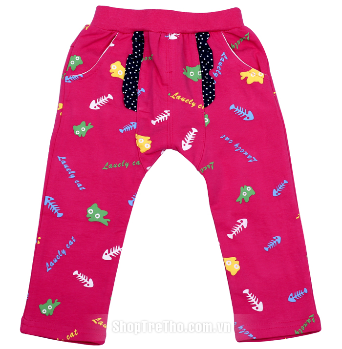 Quần cotton màu đỏ cho bé gái 