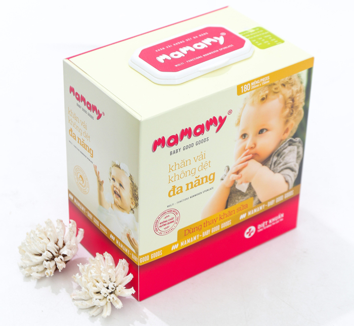 Khăn vải không dệt đa năng Mamamy (180 tờ)