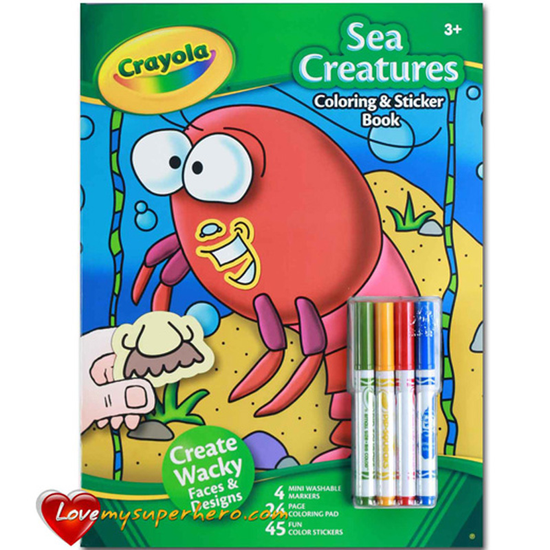 crayola bộ bút lông 4 màu và tranh tô màu