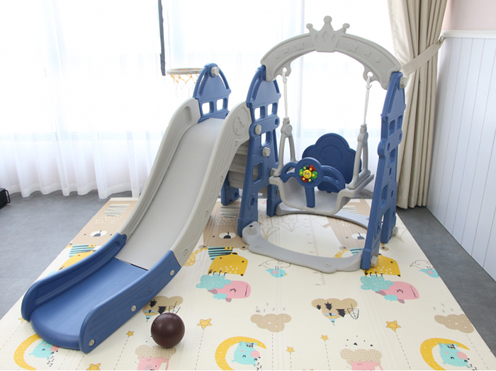 Bộ xích đu cầu trượt bóng rổ Toys House L-DT03