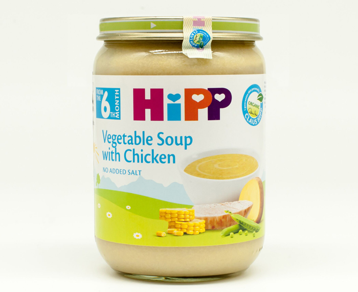 Dinh dưỡng đóng lọ HiPP sạch  - Súp rau thịt gà 190g
