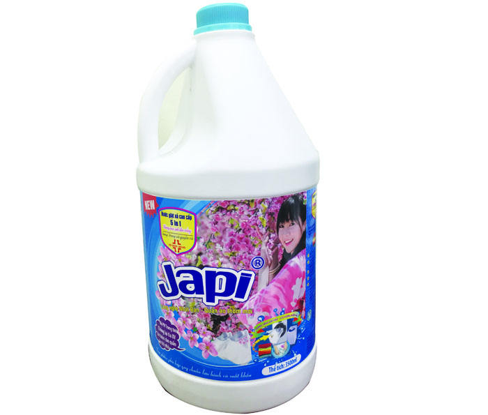 Nước giặt xả Japi hương hoa anh đào xanh 3.5L