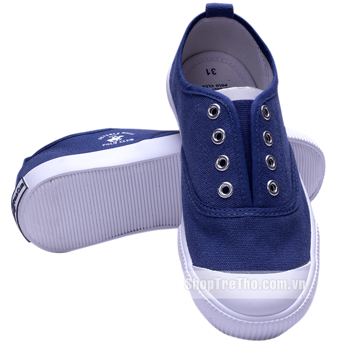 Giầy Polo trẻ em màu xanh chàm không dây