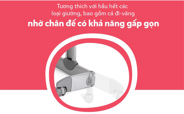 Noi ngu canh giuong Joie Roomie Gray Flannel