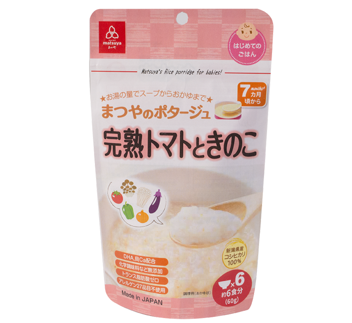 Cháo gạo Koshihikari cà chua và nấm Matsuya 60g (7M+)