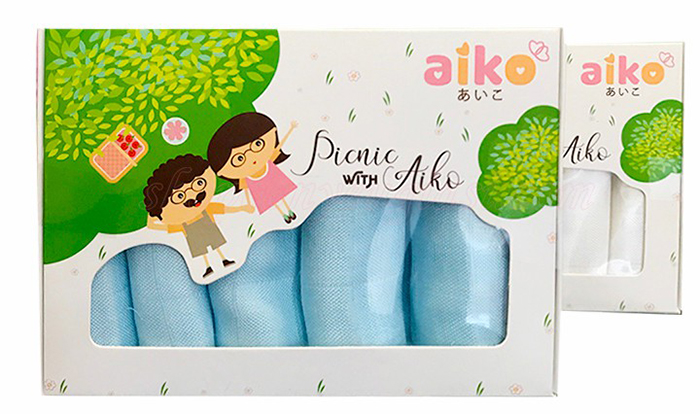 Khăn sữa sợi tre Aiko 5 chiếc/hộp