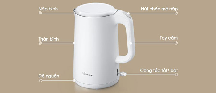 Binh dun nuoc sieu toc Bear ZDH-B15T1