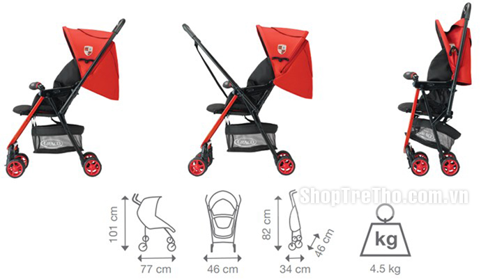 Xe đẩy Citilite Graco màu đỏ cho bé 